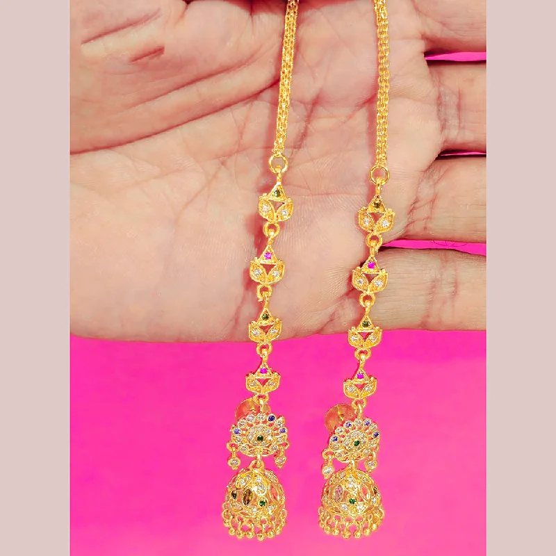 women’s silver drop earrings-Manisha Jewellery Gold Plated Kanchain Earrings