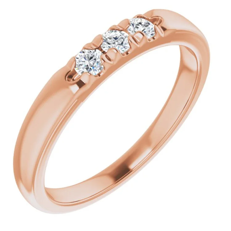 women’s geometric rings-14K Rose 1/5 CTW Natural Diamond Anniversary Band