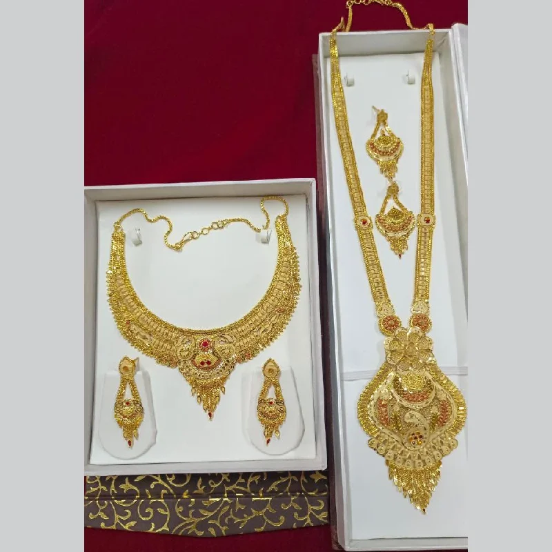 women’s gold charm necklaces-Pari Art Jewellery Forming Double Necklace Set