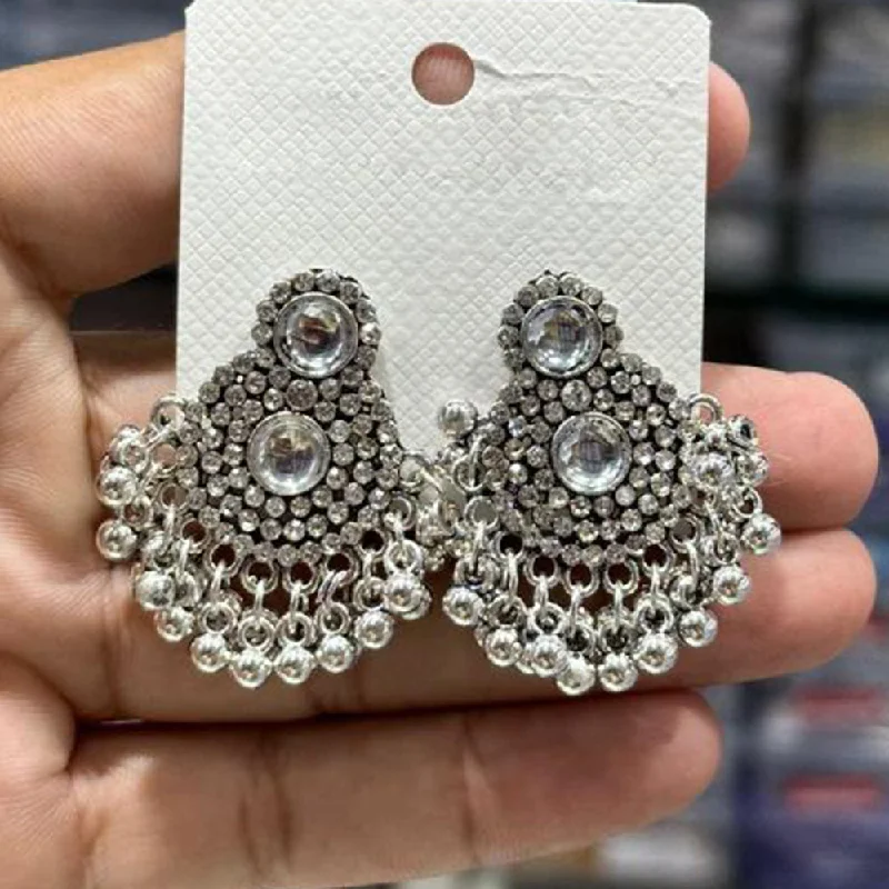 women’s matching earrings-Manisha Jewellery Oxidised Plated Austrian Stone And Ghungroo Dangler Earrings