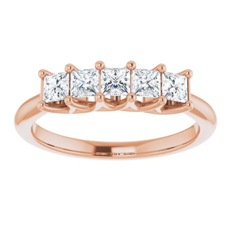 women’s halo rings-14K Rose 5/8 CTW Natural Diamond Anniversary Band