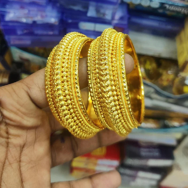 women’s matching bangles-Pooja Bangles Gold Plated Bangles Set