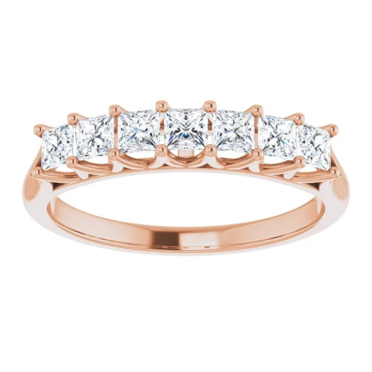 women’s ring sets-14K Rose 3/4 CTW Natural Diamond Anniversary Band