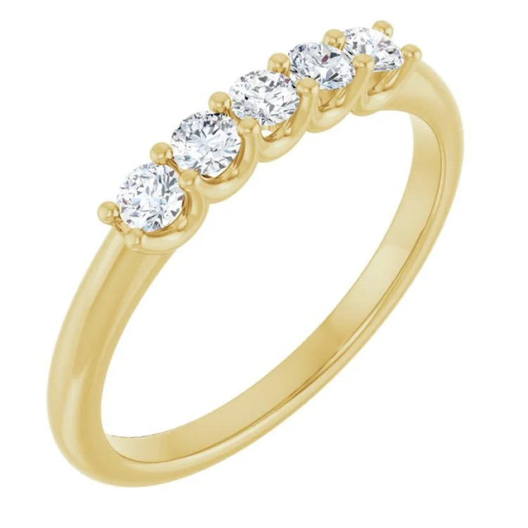 women’s gold-plated rings-14K Yellow 1/3 CTW Lab-Grown Diamond Anniversary Band