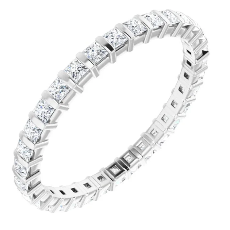 women’s art deco rings-Platinum 3/4 CTW Natural Diamond Eternity Band Size 6