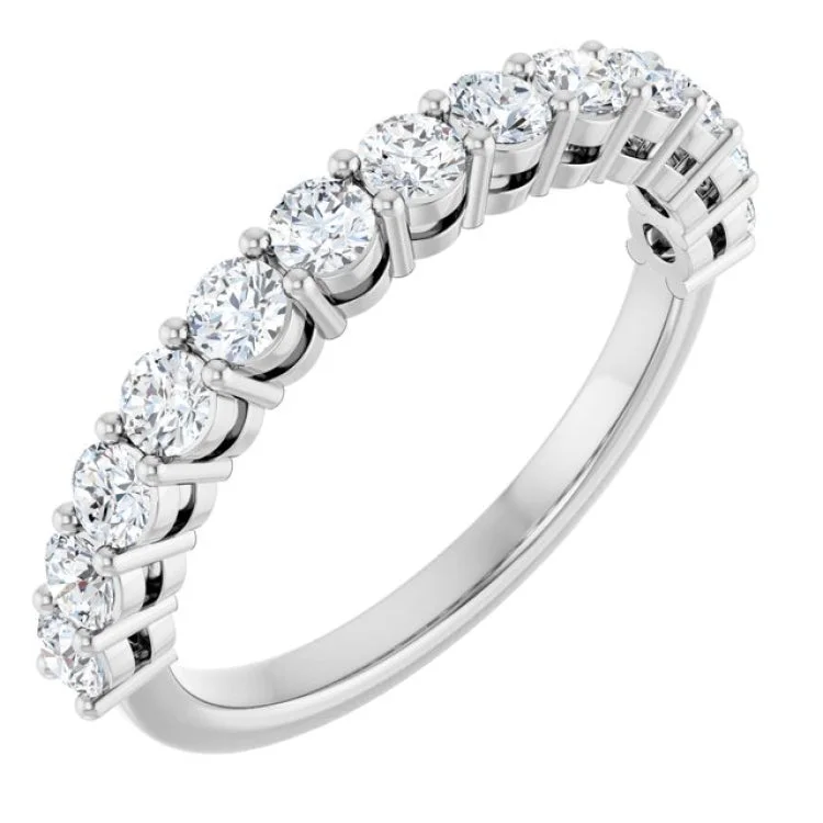 women’s custom birthstone rings-14K White 3/4 CTW Lab-Grown Diamond Anniversary Band