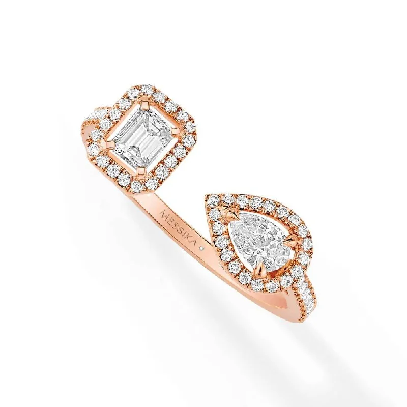 women’s round diamond engagement rings-My Twin Toi & Moi 18ct Pink Gold Diamond Ring