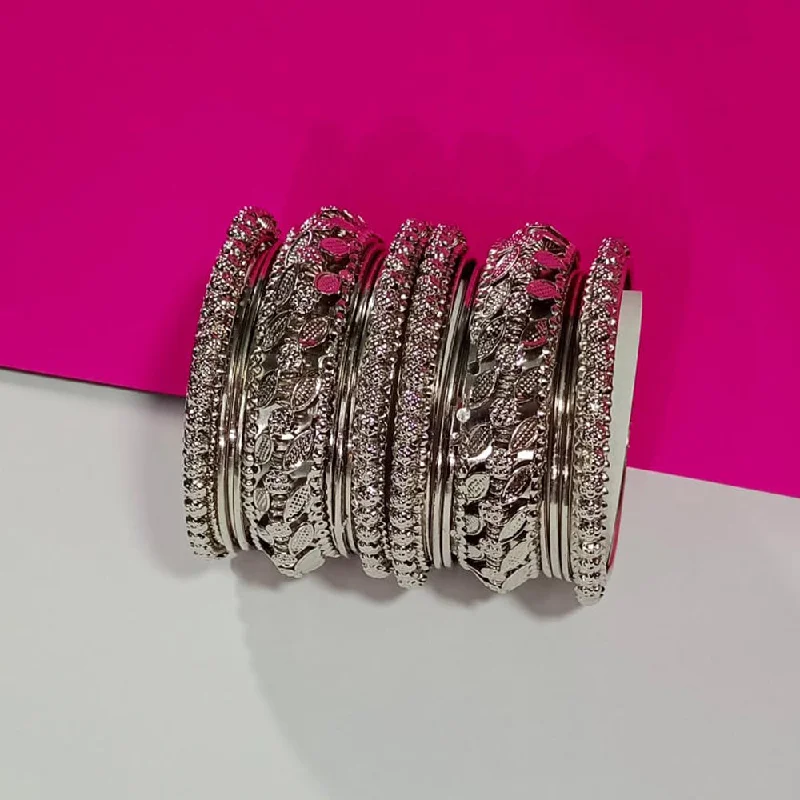 women’s elegant bangles-Pooja Bangles Oxidised Plated Bangles Set