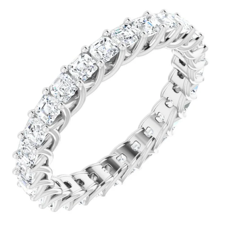 women’s silver wedding rings-14K White 1 1/2 CTW Natural Diamond Eternity Band Size 7