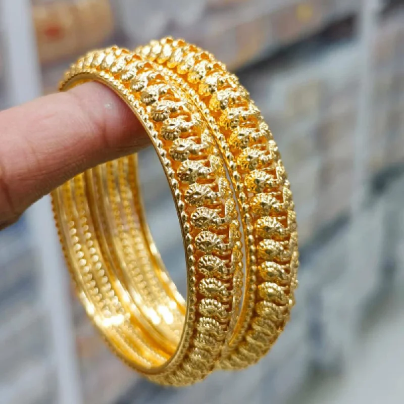 women’s twisted bangles-Pooja Bangles Gold Plated Bangles Set