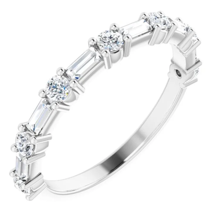 women’s pear-shaped rings-Platinum 5/8 CTW Natural Diamond Anniversary Band