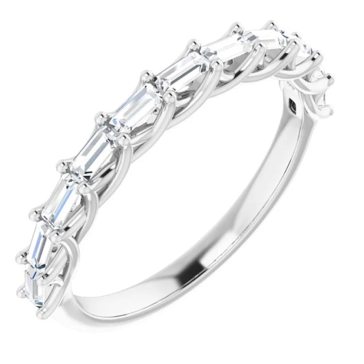 women’s simple rings-Platinum 3/8 CTW Natural Diamond Anniversary Band