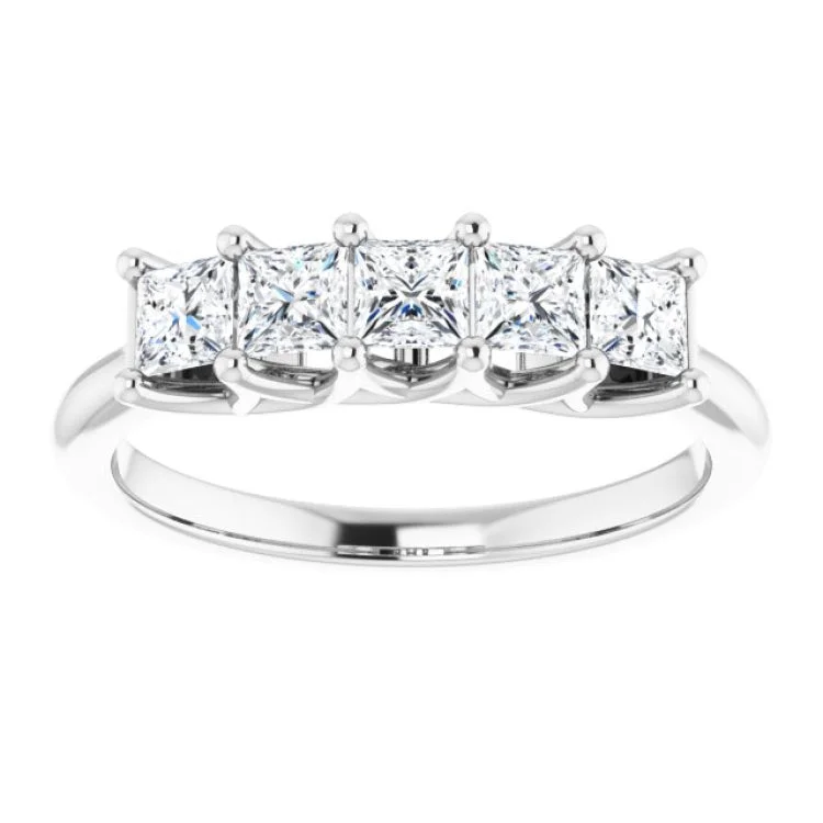 women’s silver engagement rings with gems-Platinum 3/4 CTW Natural Diamond Anniversary Band