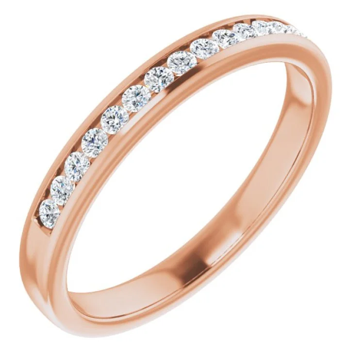 women’s large rings-14K Rose 1/3 CTW Natural Diamond Band