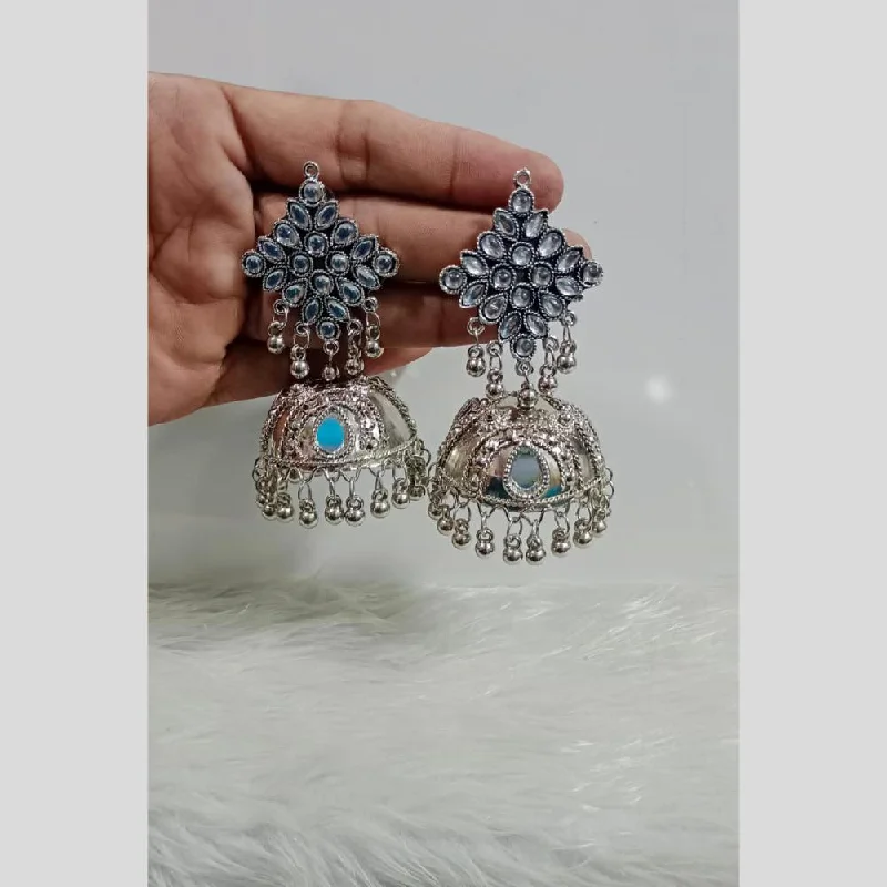 women’s ear cuff earrings-Pooja Bangles Oxidised Plated Jhumki Earrings