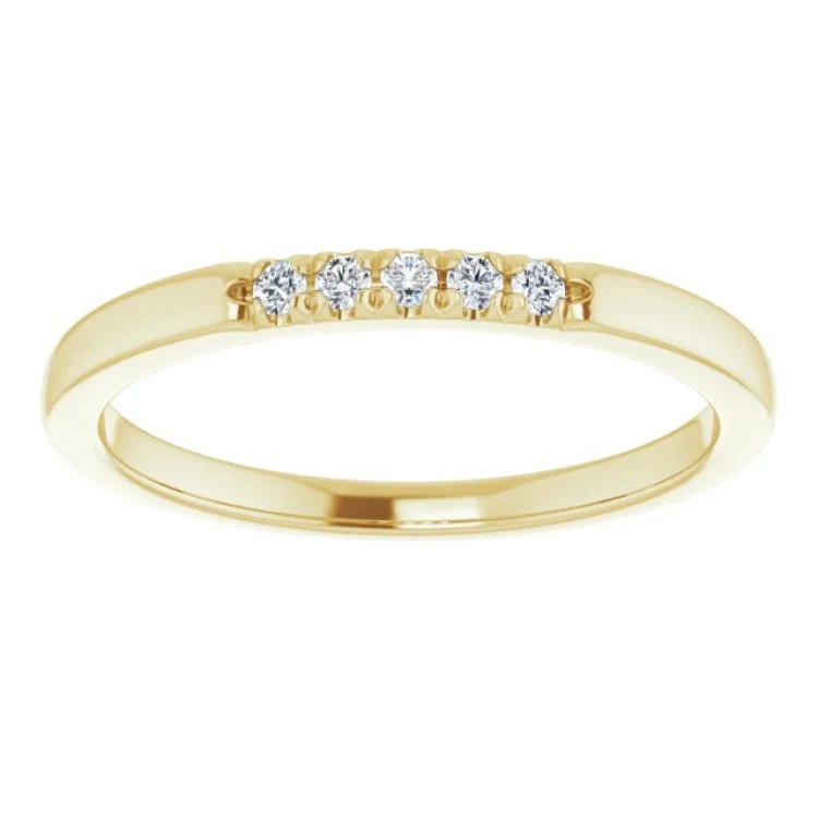 women’s rose gold rings-14K Yellow .07 CTW Natural Diamond Anniversary Band