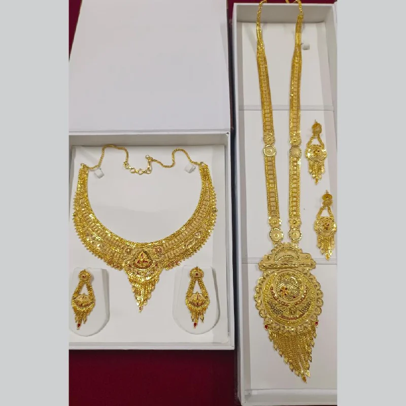 women’s stylish necklaces-Pari Art Jewellery Forming Double Necklace Set