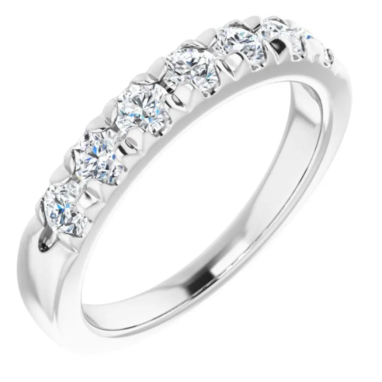 women’s matching wedding bands-14K White 3/4 CTW Natural Diamond Anniversary Band