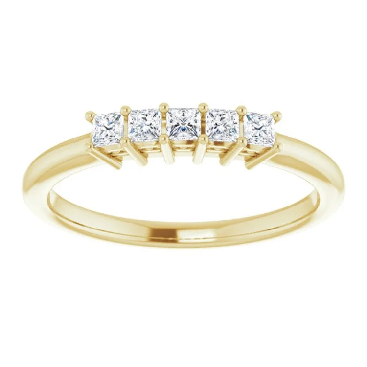 women’s heart-shaped engagement rings-14K Yellow 1/4 CTW Natural Diamond Anniversary Band