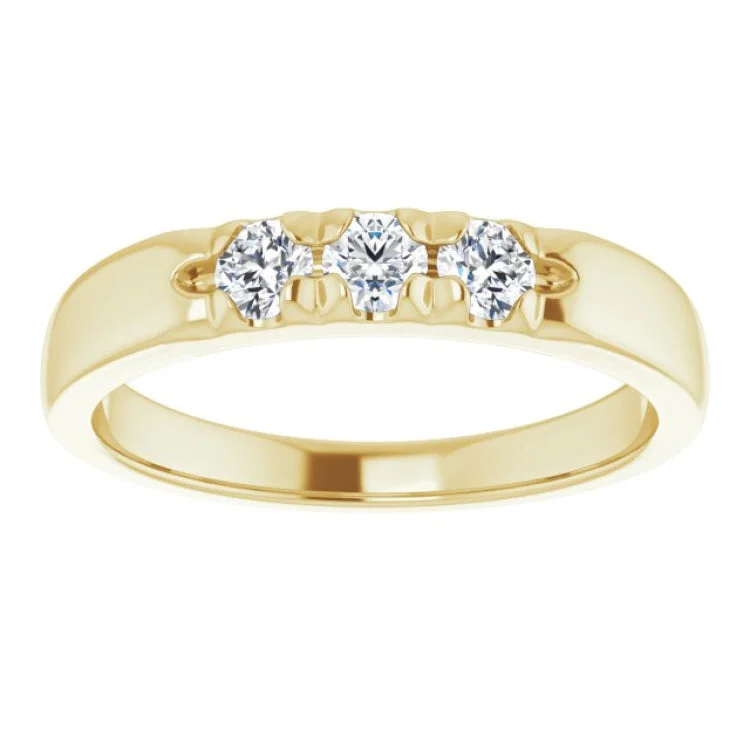 women’s vintage-style rings-14K Yellow 1/3 CTW Natural Diamond Anniversary Band