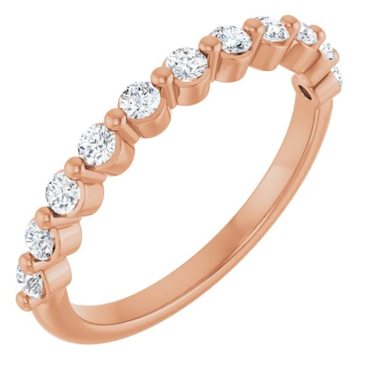 women’s classic wedding rings-14K Rose 1/2 CTW Lab-Grown Diamond Anniversary Band