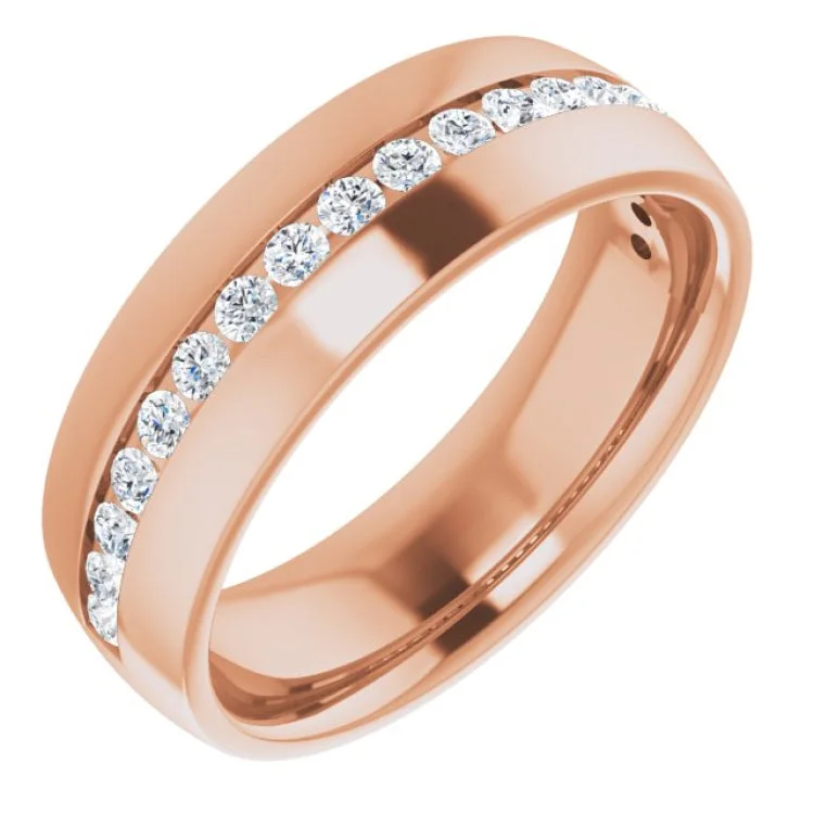 women’s birthstone rings for women-14K Rose 3/8 CTW Natural Diamond Band