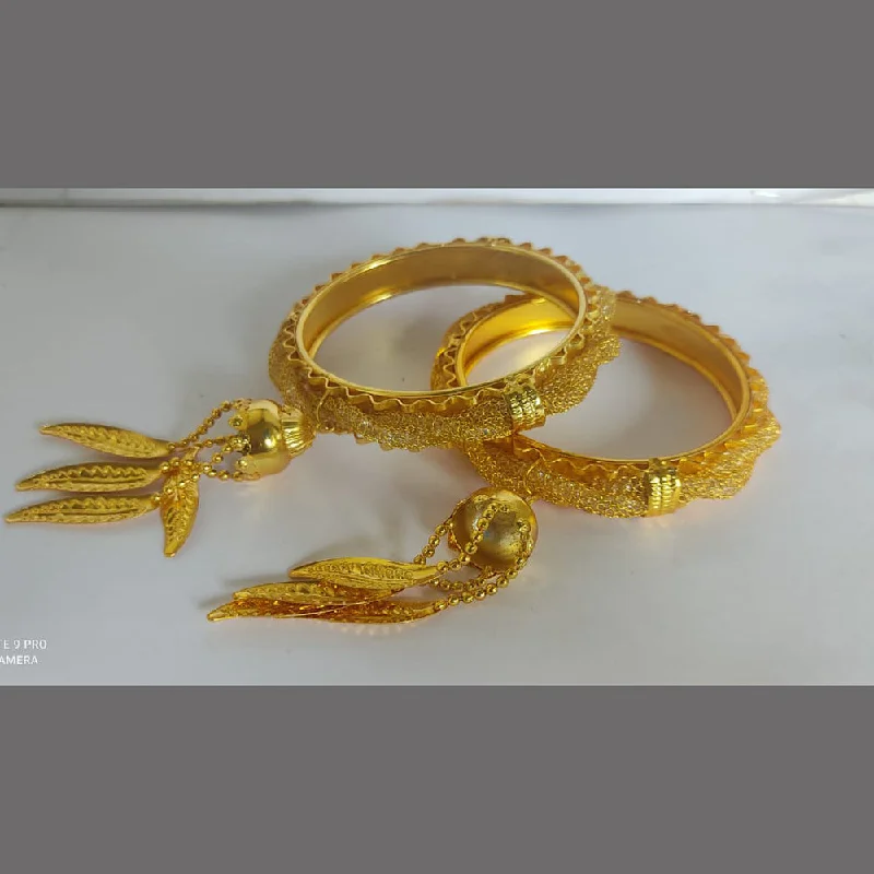 women’s wedding bangles-Ravechi Art Gold Plated Bangles Set