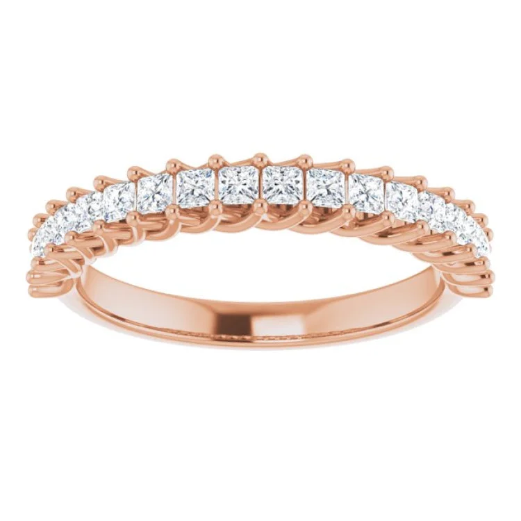 women’s personalized engagement rings-14K Rose 1/2 CTW Natural Diamond Anniversary Band