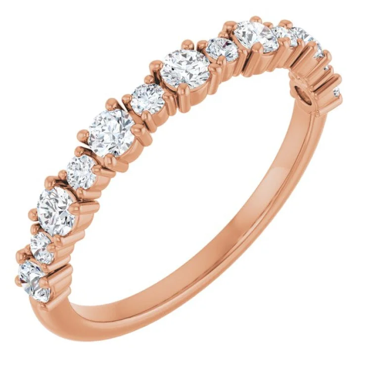 women’s vintage-style rings-14K Rose 1/2 CTW Lab-Grown Diamond Anniversary Band