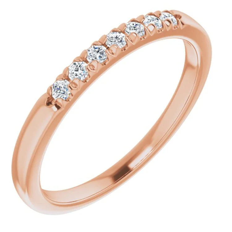 women’s custom rings-14K Rose 1/6 CTW Natural Diamond Anniversary Band