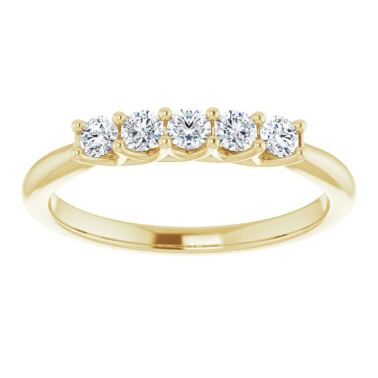 women’s silver rings-14K Yellow 1/3 CTW Natural Diamond Anniversary Band