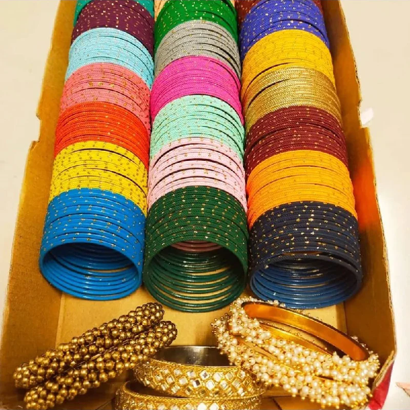 women’s designer bangles-Manisha Jewellery Metal Bangles Set (Assorted Color)