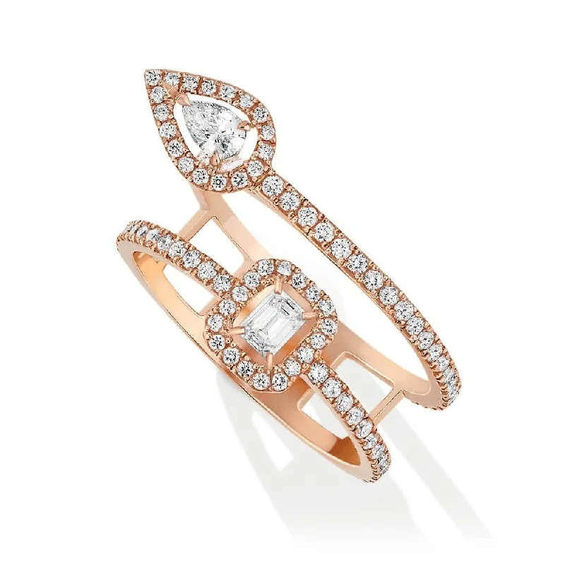 women’s infinity engagement rings-18ct Pink Gold My Twin Two Row Diamond Ring