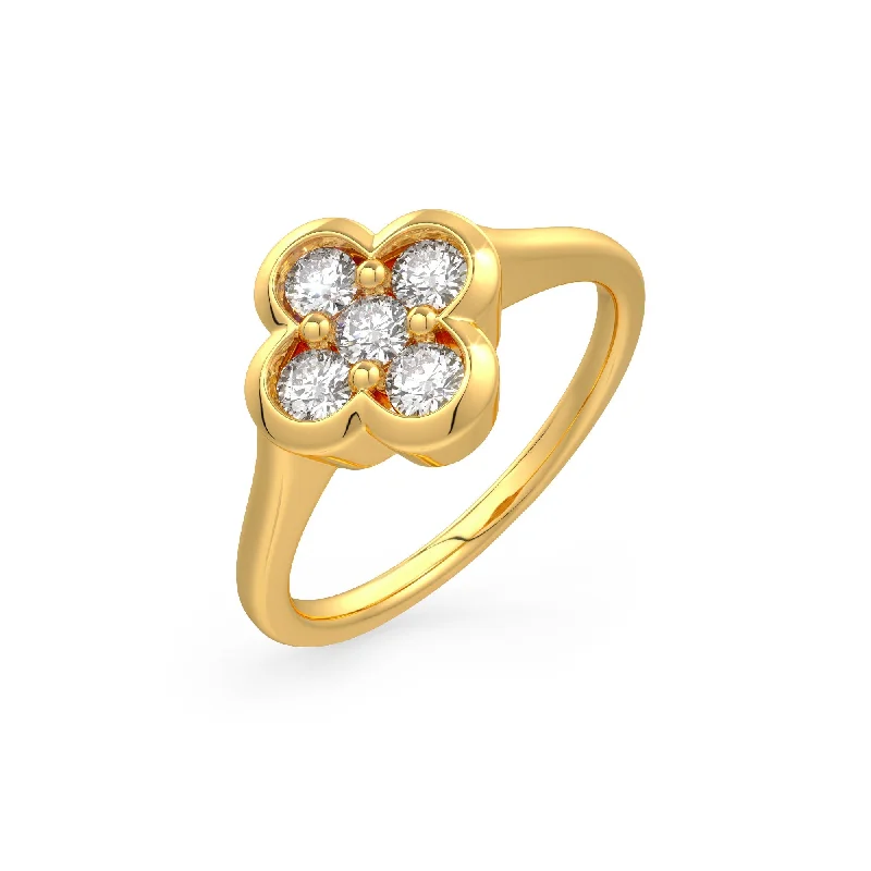 women’s gold engagement rings-Evening Primrose Diamond Ring