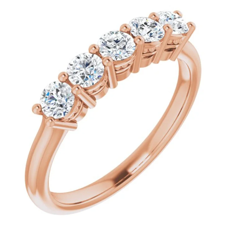 women’s rose gold rings-14K Rose 5/8 CTW Natural Diamond Anniversary Band