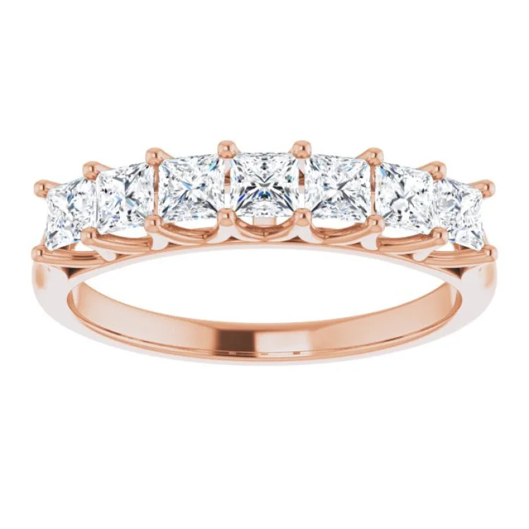 women’s opal rings-14K Rose 9/10 CTW Natural Diamond Anniversary Band