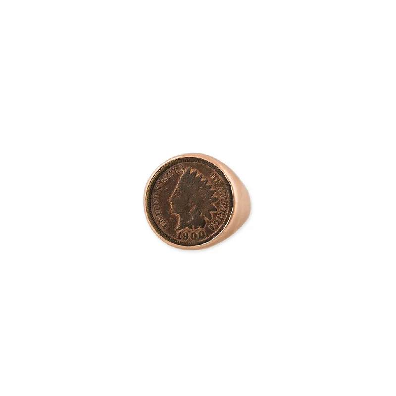 women’s engagement rings-MEN'S ANTIQUE COIN SIGNET RING