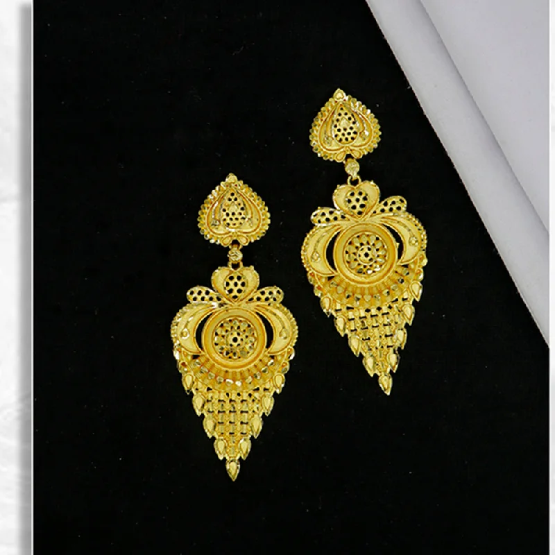 women’s long dangly earrings-Mahavir Gold Plated Dangler Earrings