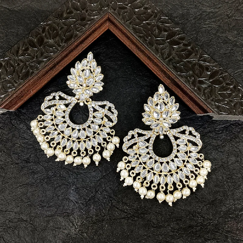 women’s minimalist stud earrings-Darshana Jewels Gold Plated Kundan Stone Dangler Earrings