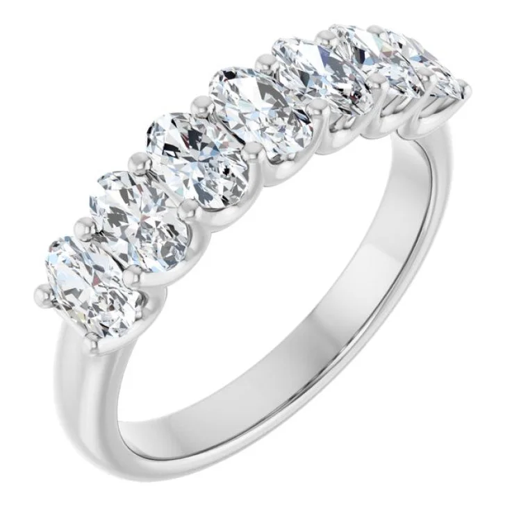 women’s geometric rings-14K White 1 1/3 CTW Lab-Grown Diamond Anniversary Band