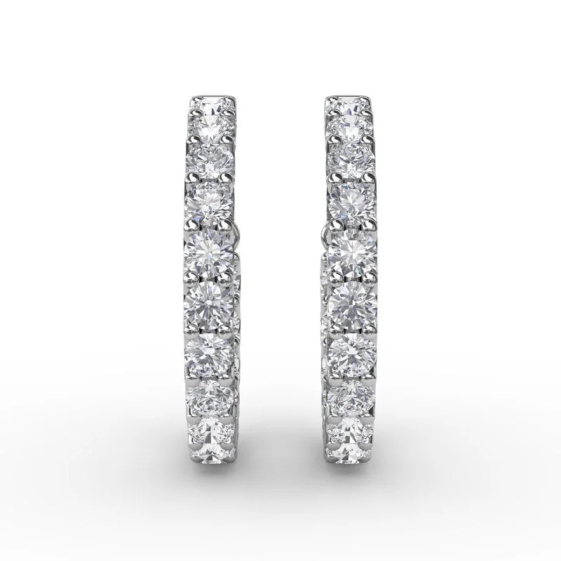 women’s crystal earrings-3.1ct Diamond Hoop Earrings ER4927