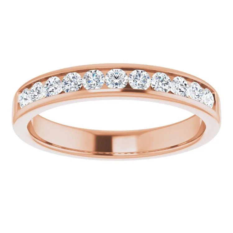 women’s unique engagement rings-14K Rose 5/8 CTW Natural Diamond Band