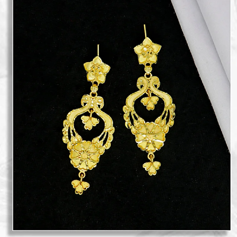 women’s unique earrings-Mahavir Gold Plated Dangler Earrings