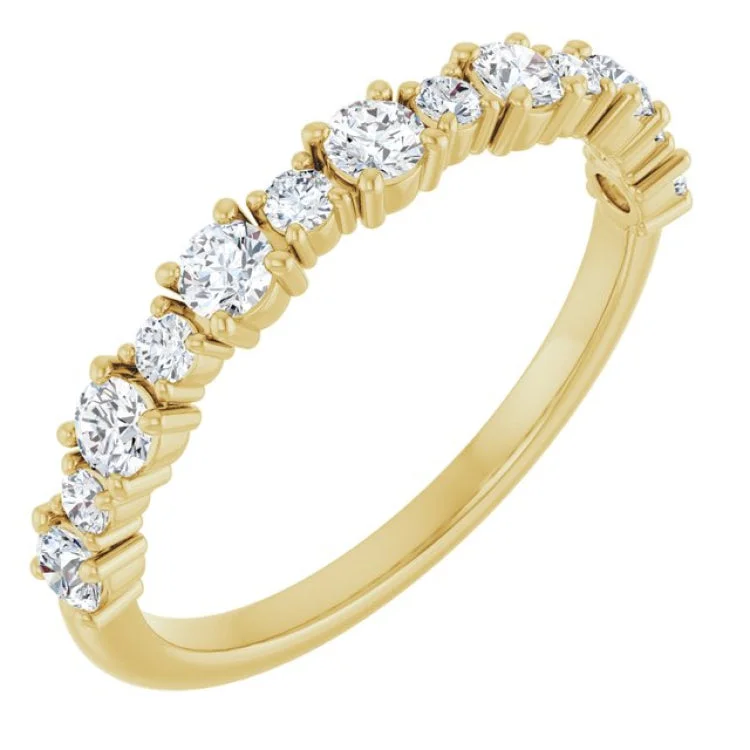 women’s gemstone rings-14K Yellow 1/2 CTW Lab-Grown Diamond Anniversary Band