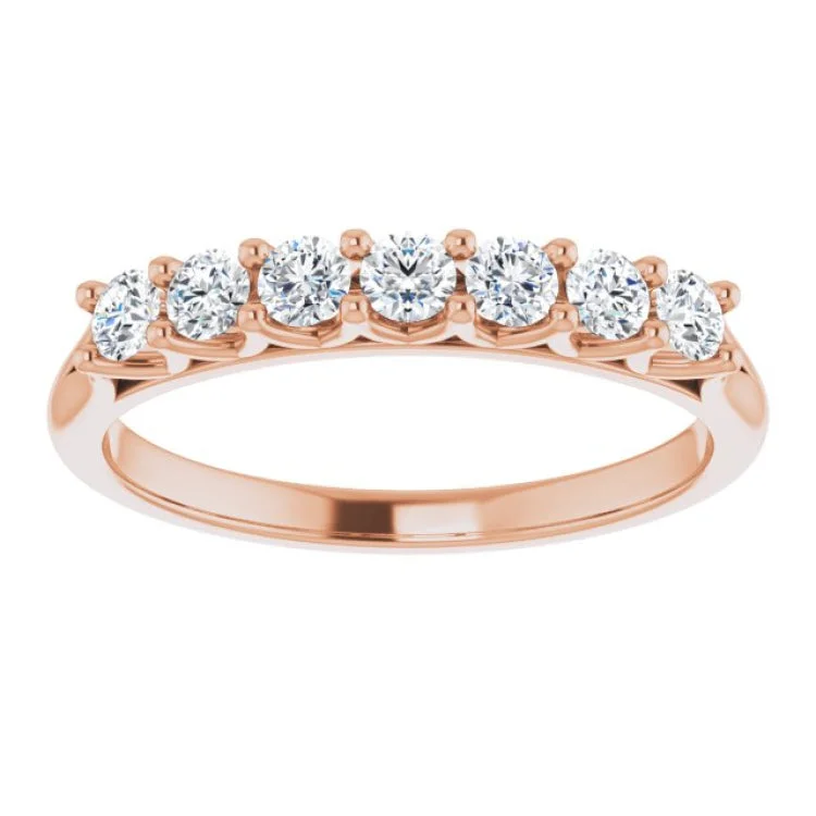 women’s unique gemstone rings-14K Rose 3/8 CTW Natural Diamond Anniversary Band