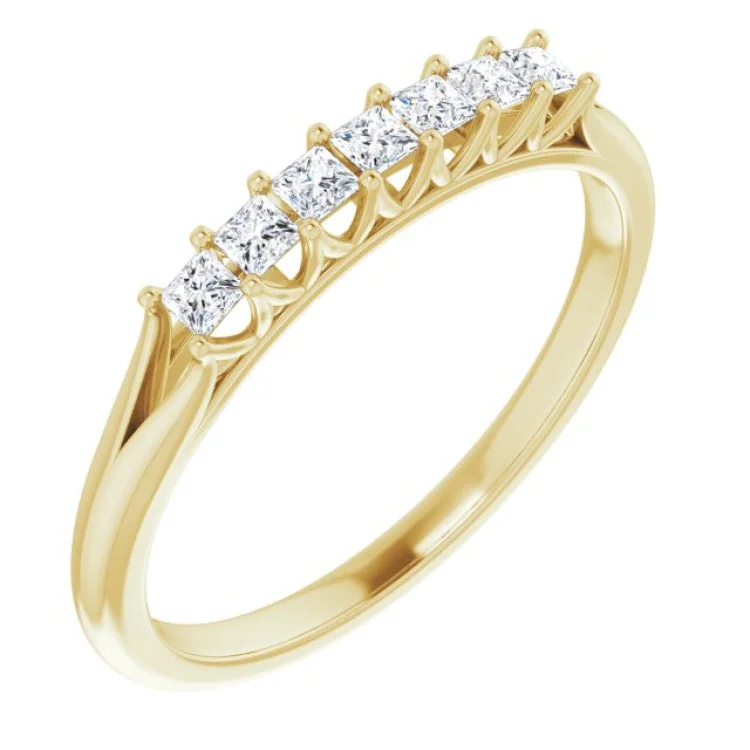 women’s heart-shaped rings-14K Yellow 1/4 CTW Natural Diamond Anniversary Band