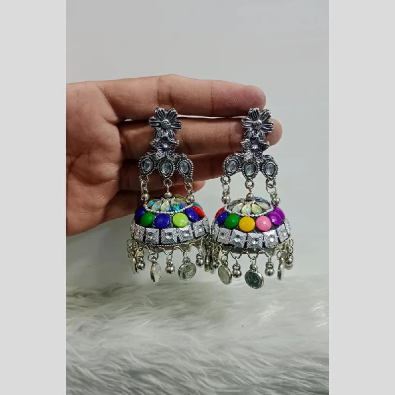 women’s trendy earrings-Pooja Bangles Oxidised Plated Jhumki Earrings