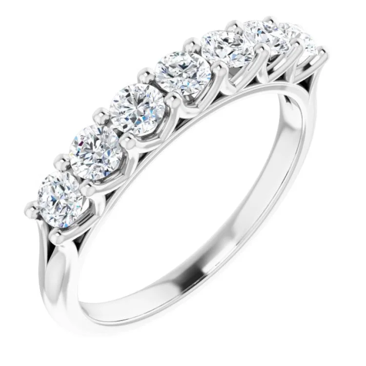 women’s birthstone rings with diamonds-Platinum 5/8 CTW Natural Diamond Anniversary Band