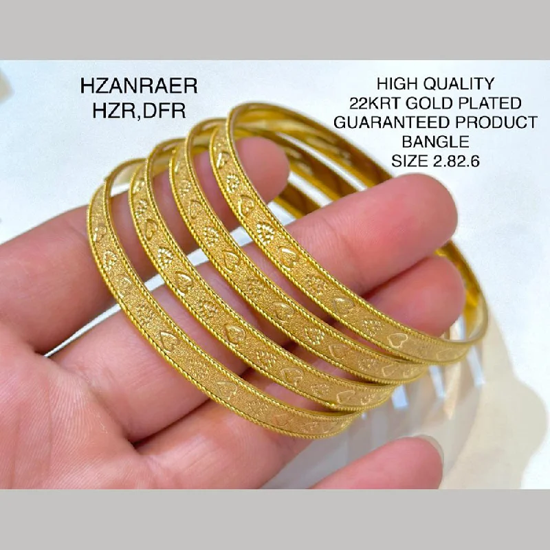 women’s rhinestone bracelets-Hanna & Zainy Gold Plated Bangles Set