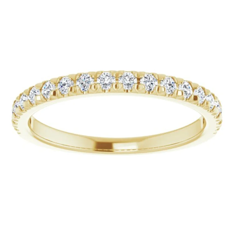 women’s flower rings-14K Yellow 1/3 CTW Natural Diamond French-Set Anniversary Band